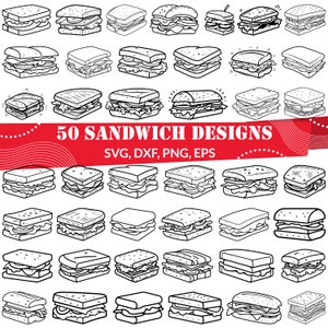 Sandwich SVG Bundle, Sandwich dxf, Lunch svg, Sandwich png, Sandwich eps,Sandwich vector,Sandwich  cut files,Sandwich monogram svg