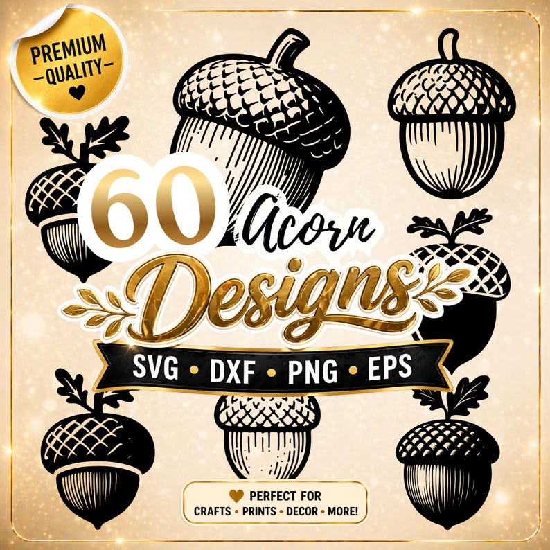 Acorn SVG Bundle, Acorn Dxf, Acorn Png, Acorn Vector, Acorn Outline ...
