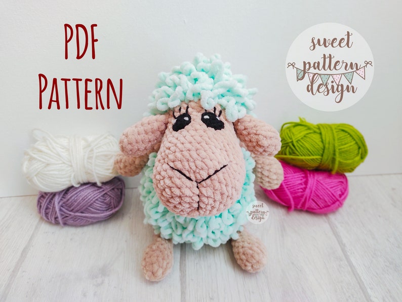 Amigurumi Sheep Crochet Pattern, Crochet Lamb Pattern, Tutorial Amigurumi, Crochet Sheep PDF, Crochet Sheep, Easy Crochet Pattern image 1