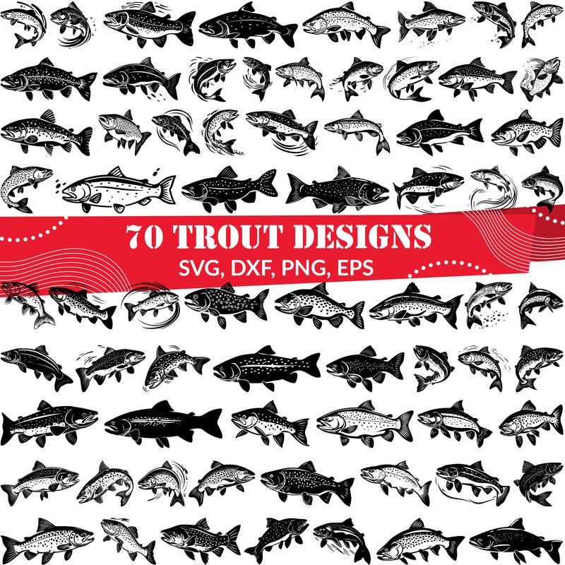 Trout Fishing Dxf File - Etsy