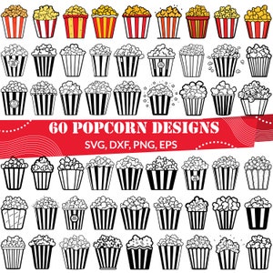 Popcorn SVG, Movie Snack Clipart, Cute Popcorn Box Vector, Cinema Food Silhouette, Theater Night Cricut File, Fun Snack