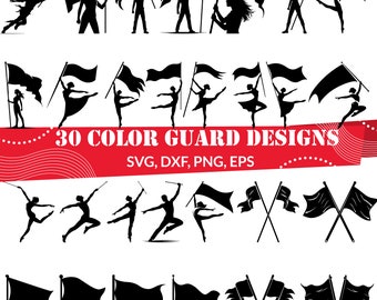 Color Guard SVG bundel, Color Guard vlag SVG, Color Guard DXF, Color Guard PNG, Color Guard EPS, Color Guard vector, Marching Band SVG