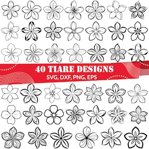 Tiare Flower SVG | Tropical Floral Clipart | Polynesian Flower Silhouette