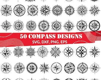 Ensemble boussole SVG, rose des vents svg, svg boussole nautique, boussole dxf, boussole png, boussole eps, vecteur boussole, boussole couper des fichiers