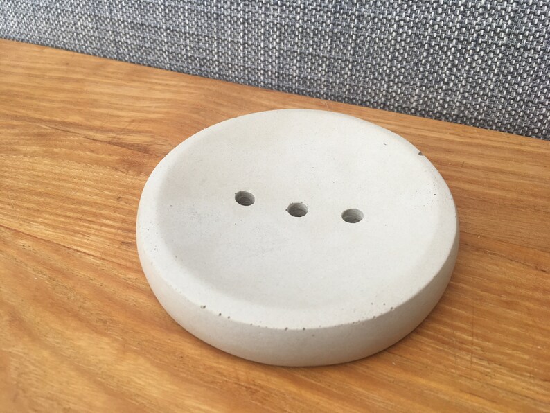 Round Concrete Soap Dish Etsy