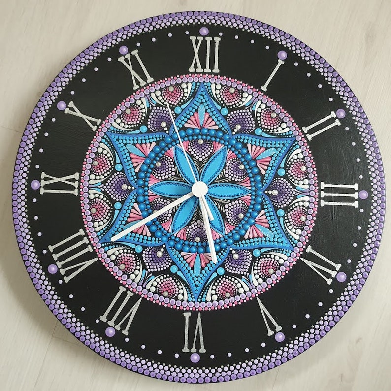 Mandala shops dots clock
