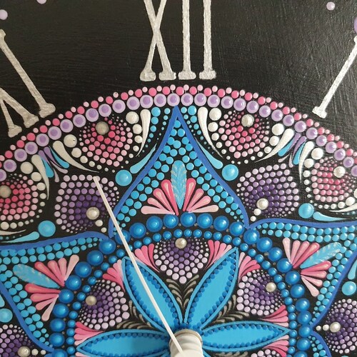 Mandala shops dots clock
