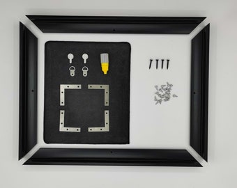 Cornice galleggiante fai da te per tela tesa, profondità 2 cm. Decorazione da parete artistica, tela artistica con cornice nera, dimensioni personalizzate disponibili. - Italia