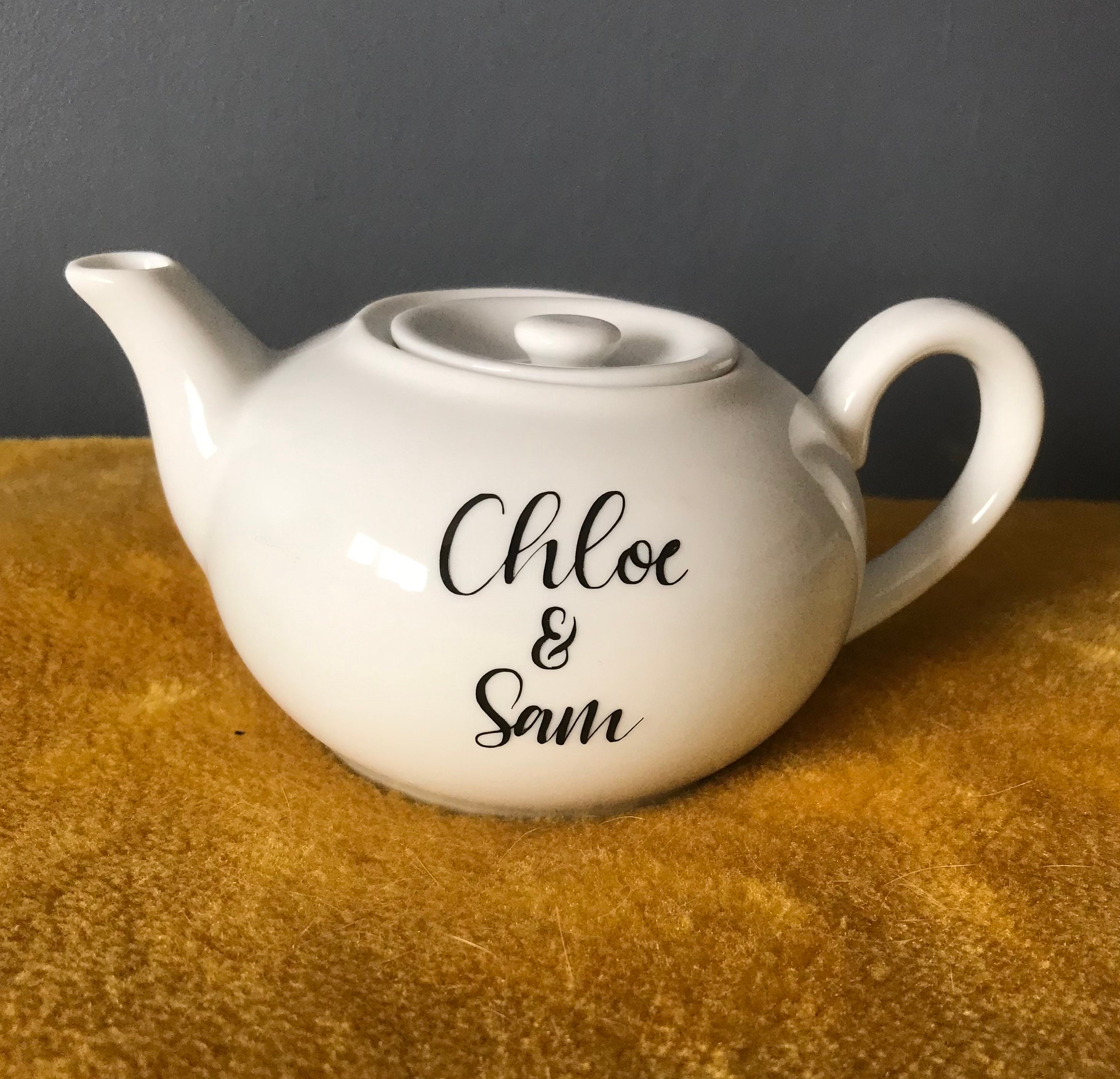 Personalised Small White Teapot Any Name/words Put On Etsy