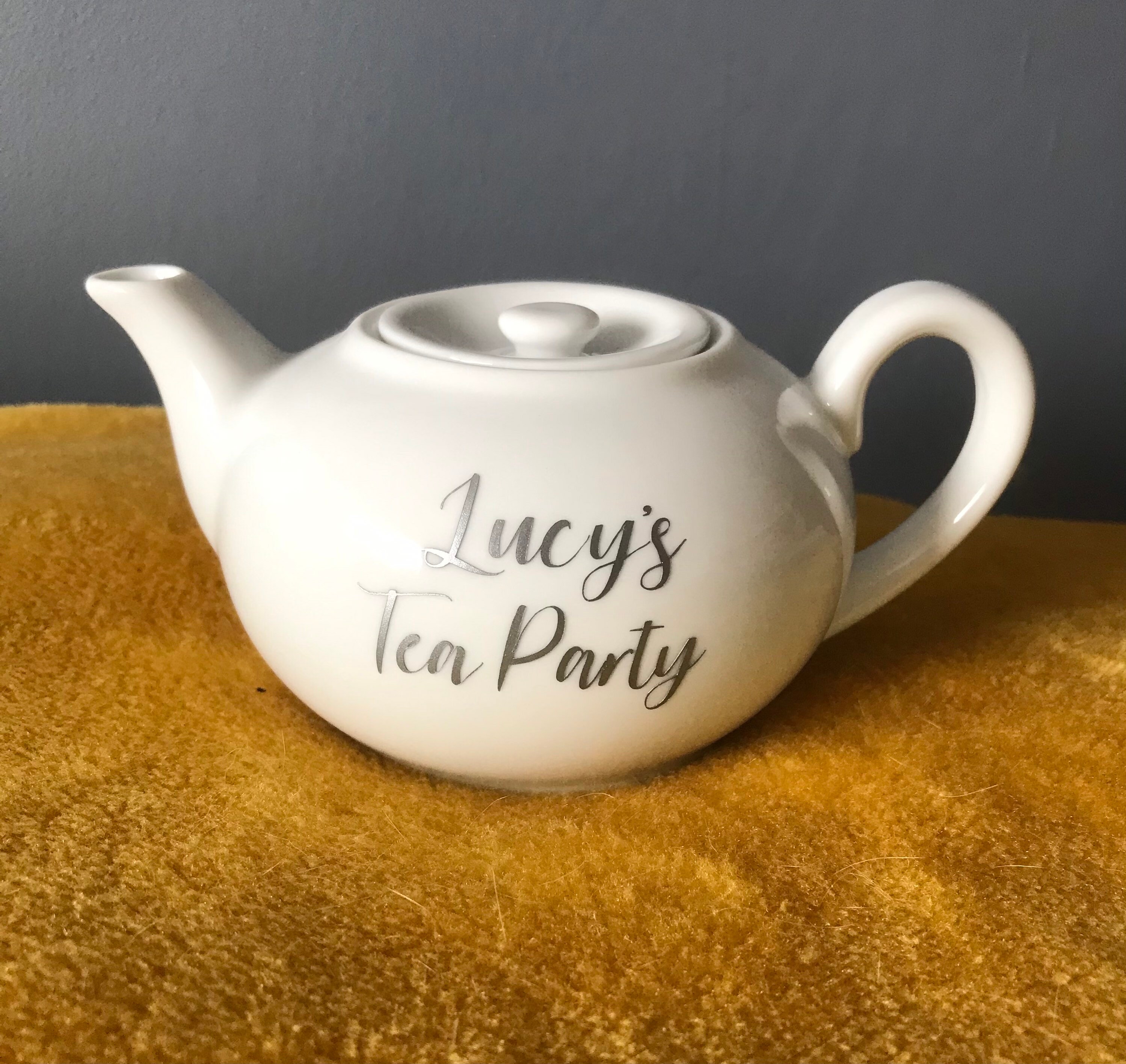 Personalised Small White Teapot Any Name/words Put On Etsy