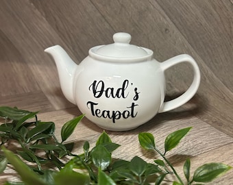 Personalised small 2 cup Teapot Any name words put on Afternoon tea wedding present Birthday gift retirement Fathers Day