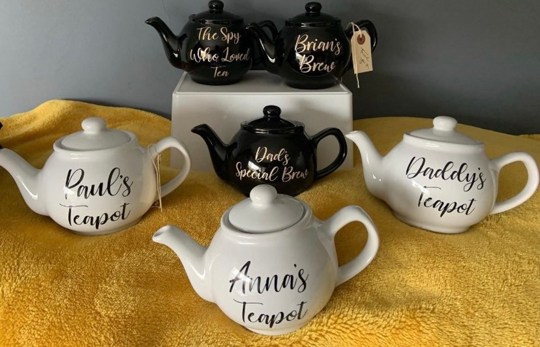 Personalised Small 2 Cup Teapot Any Name Words Put on Afternoon Tea