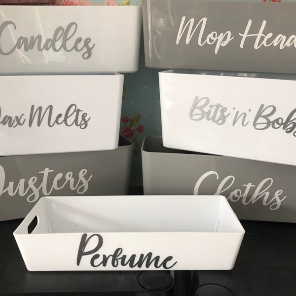 Personalised storage Box Cleaning Cupboard organising mrs Hinch/Stacey Soloman  Wham Small Medium/Large Basket/tub Box Birthday Father’s Day