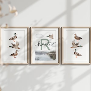 Watercolor Mallard Duck Hunting Changing Pad Cover Duck Hunting Nursery Decor Change Table Sheets Baby Boy Girl Wild Leaves Soft Breathable Stretchy Snug Fitted M