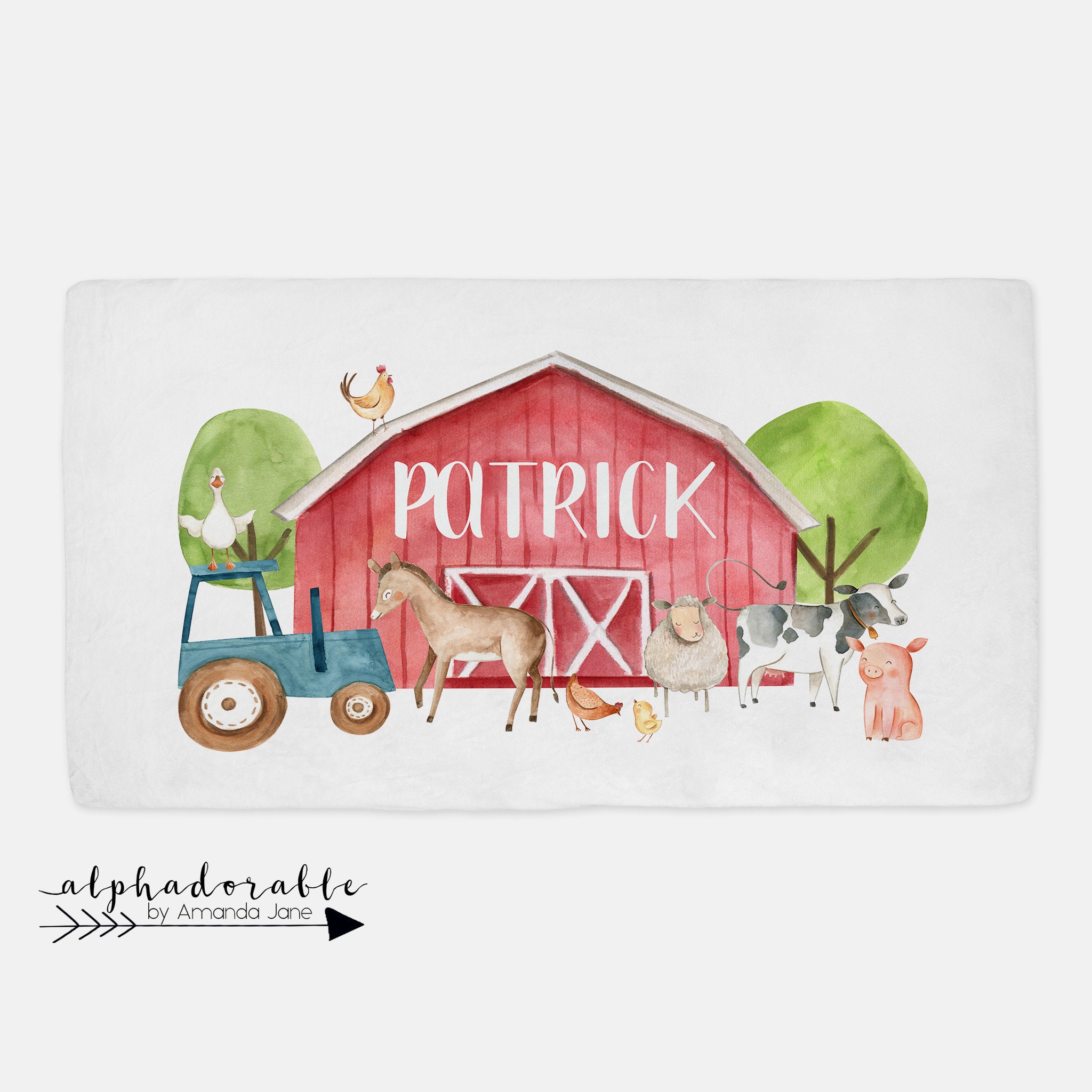 Farm Animal Baby Bedding Set Buttery Minky Blanket Crib Etsy