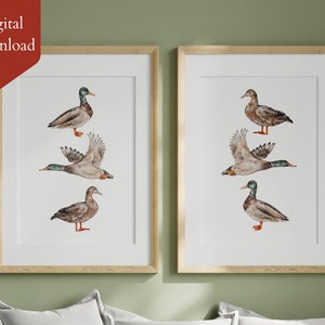 Printable Mallard Duck, Hunting Nursery Art Print | Custom Fish Decor for Kids | Baby Gift | Nursery Wall Decor