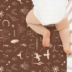 Western personalized jersey crib sheet, baby bedding set, crib sheet, baby blanket | Cowboy Wild West baby bedding