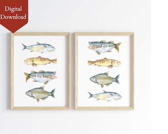 Printable Fishing Hunting Nursery Art Print | Custom Fish Decor for Kids | Baby Gift | Nursery Wall Decor
