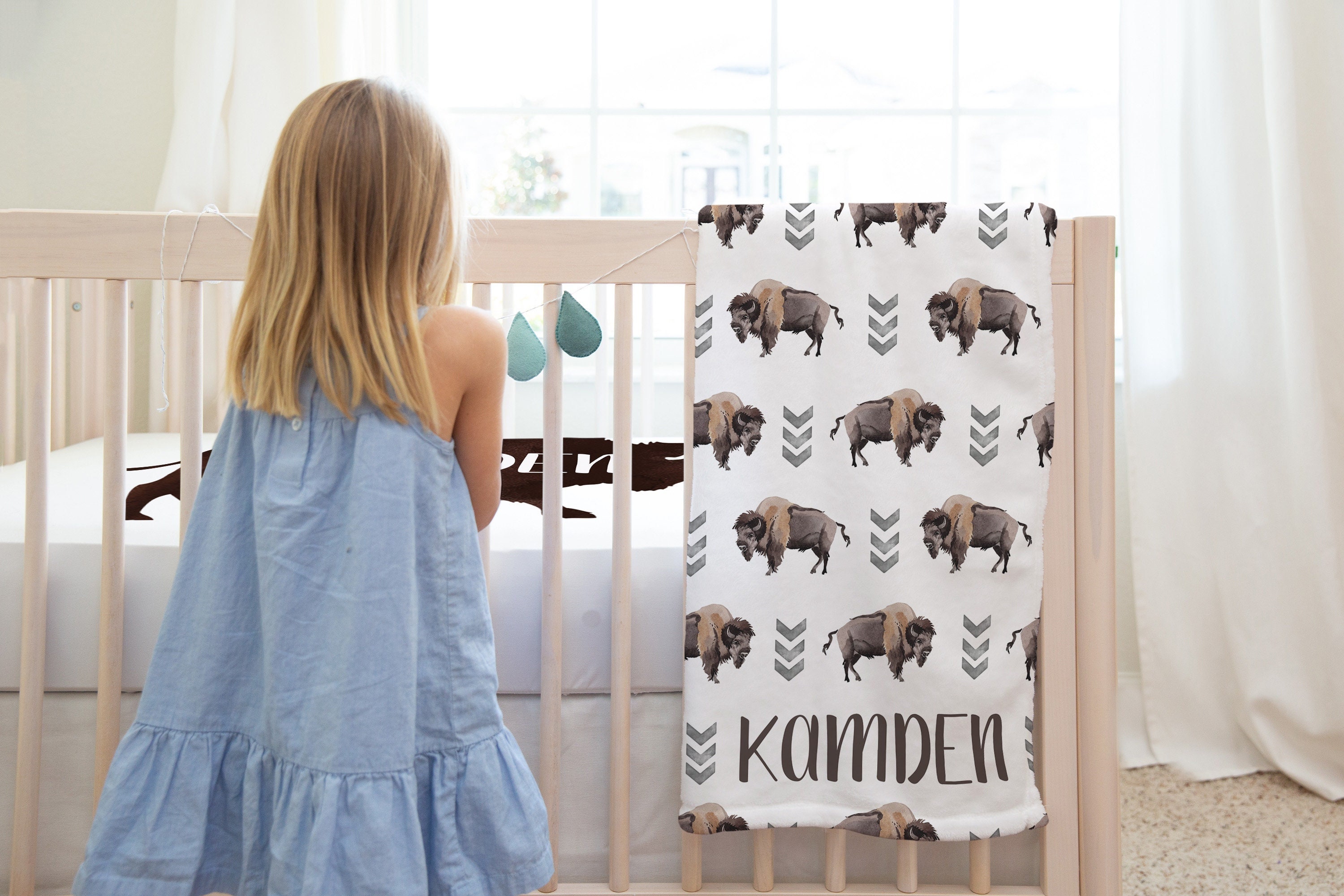 Bison Buffalo Baby Bedding Set Jersey Swaddle Blanket Buttery Minky Blanket Crib Sheet Personalized Baby Bedding Etsy Canada