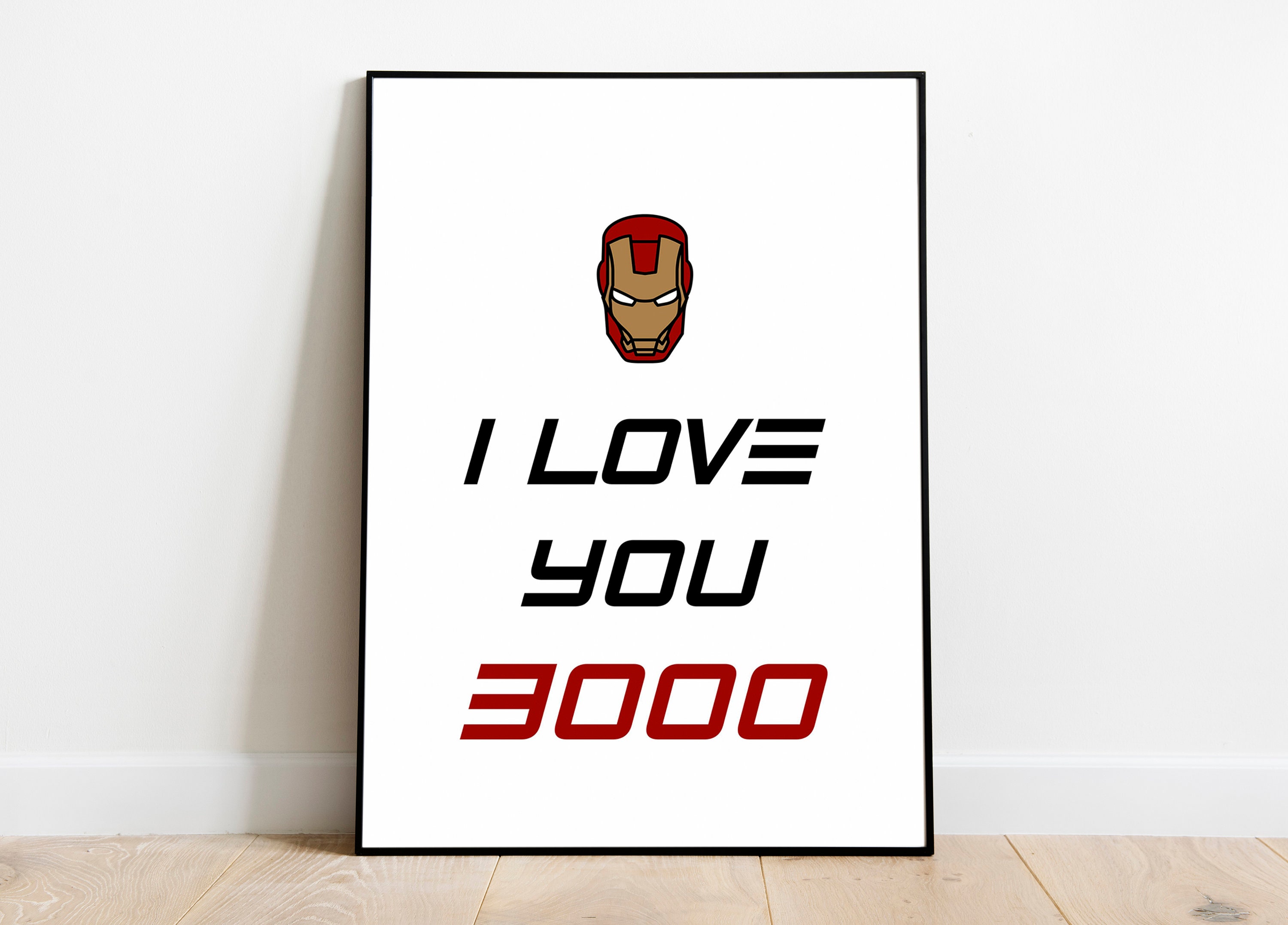 I love you 3000 Marvel Quote Marvel Poster Avengers Etsy