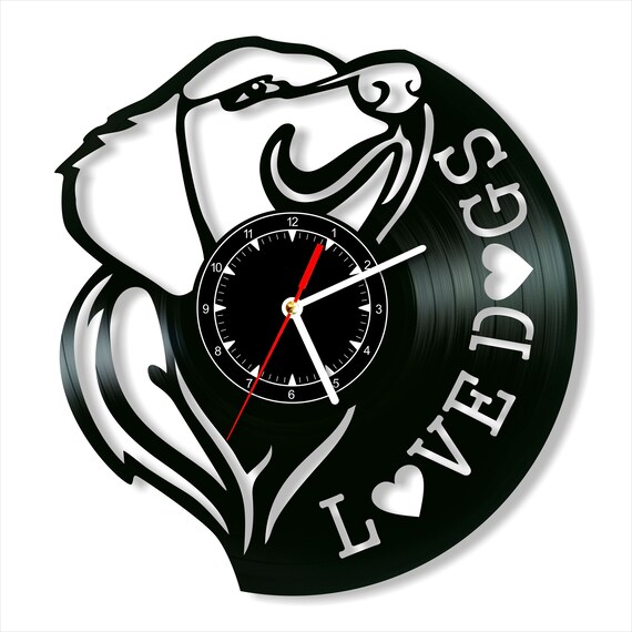 Dog Vinyl Clock Clock 12 Loved Dogs Unique Original Etsy