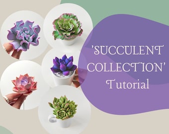 Soft Air Dry Clay Succulent Tutorial – Succulent Tutorial – Step by Step Guide – PDF Course – Create Succulents – Clay Tutorial – How To