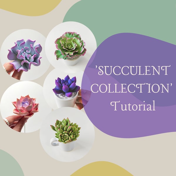 Soft Air Dry Clay Succulent Tutorial – Succulent Tutorial – Step by Step Guide – PDF Course – Create Succulents – Clay Tutorial – How To