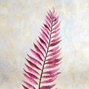 Real Touch Artificial Pink Fern Fern Leaf Artificial Fern Stem Hand Sculpted Clay Fern Luxury Realistic Fern Fern Clay Sculpture image 2