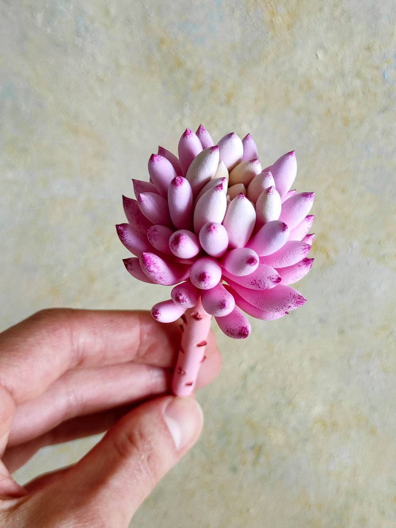 Real Touch Pink Succulent Artificial Succulent No Pot Hand Etsy
