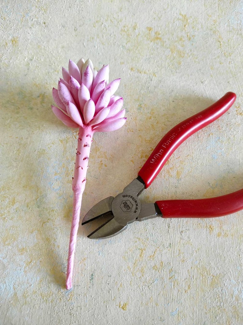 Real Touch Pink Succulent Artificial Succulent No Pot Hand Etsy