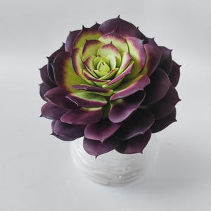 Aeonium Voodoo Succulent – Real Touch Handmade Succulent – Luxury Realistic Succulent – Succulent Clay Sculpture – Terrarium Plant
