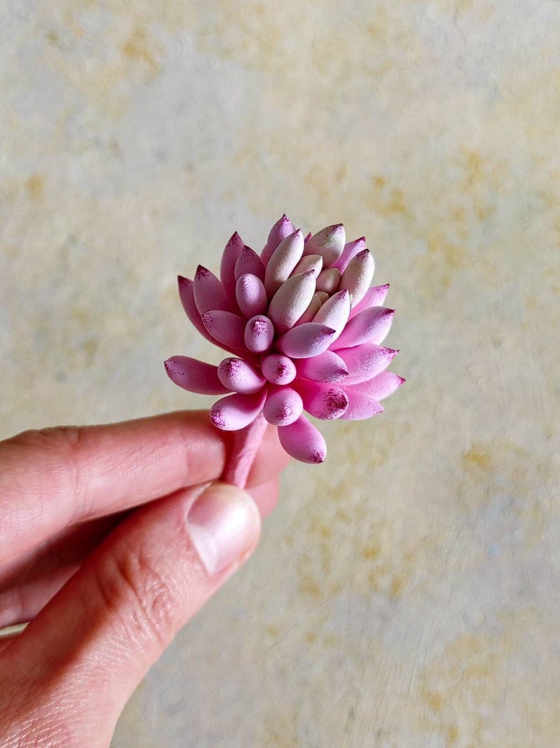Real Touch Pink Succulent Artificial Succulent No Pot Hand Etsy