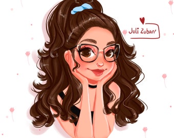 Retrato personalizado a partir de una foto, ilustración dibujada a mano, retrato de caricatura (archivo digital)