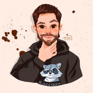 Retrato de caricatura, retrato de logotipo personalizado, retrato a partir de foto, ícono de perfil, avatar, retrato de ilustración, streamer, retrato masculino