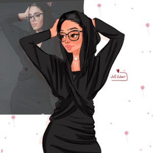 Custom digital portrait, cartoon Portrait from photo, avatar, profile picture, Digital art, girl portrait, personalised gift, autumn girl