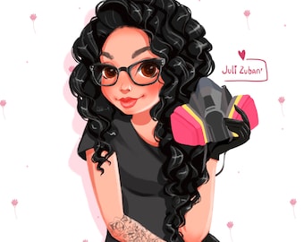 Custom Logo Portrait, digital Cartoon logo, Cartoon portrait from photo,Illustration avatar,cartoon style,profile picture, beauty logo