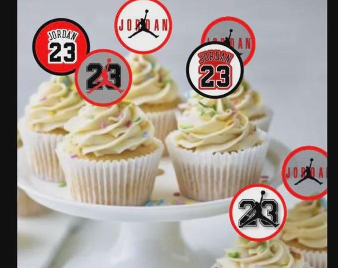 Basketball cupcake toppers