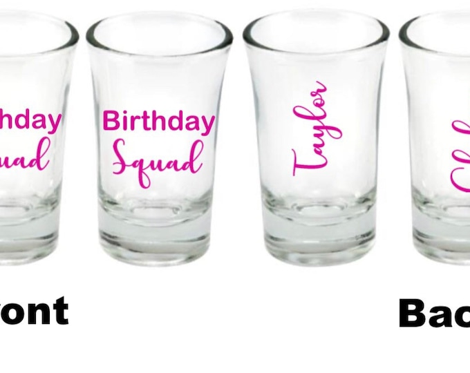 Personalized shot glasses