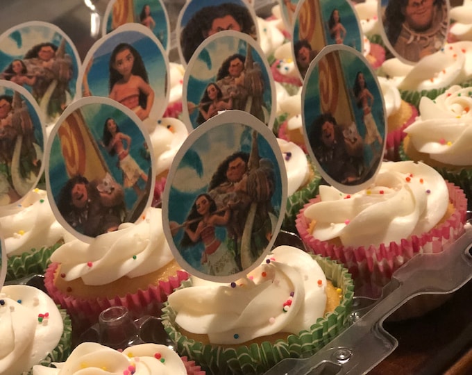 6 piece Moana cupcake toppers