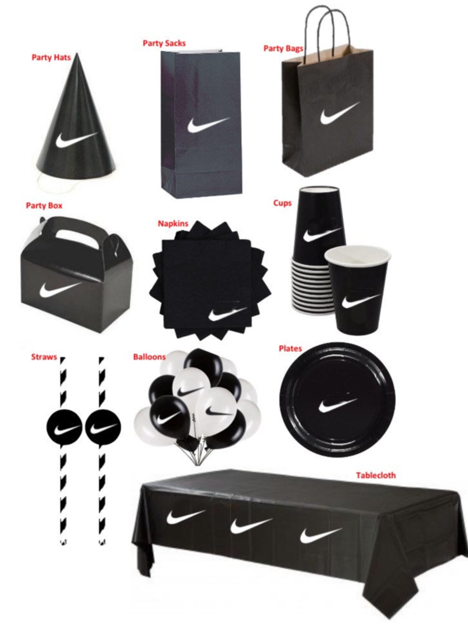 Nike Party Supplies Etsy