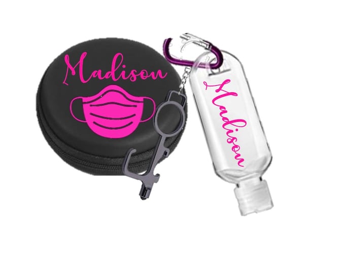 Face Mask keychain pouch and sanitizer bottle
