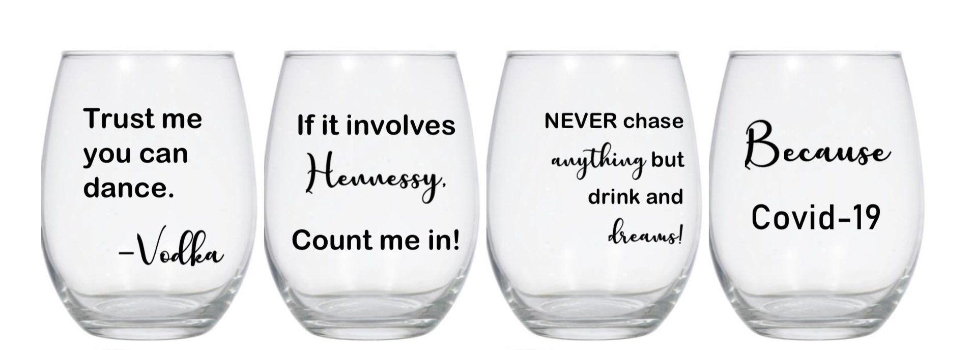 Personalized Stemless Wine Glass