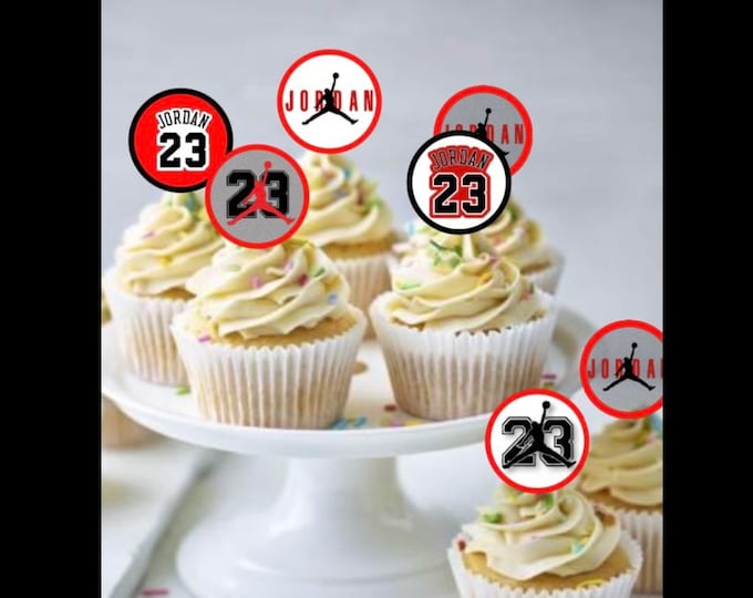 Jordan cupcake toppers Digital File