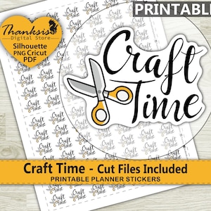 Craft Time Printable Planner Stickers, Erin Condren Planner Stickers, Craft Time Printable Stickers - Cut Files