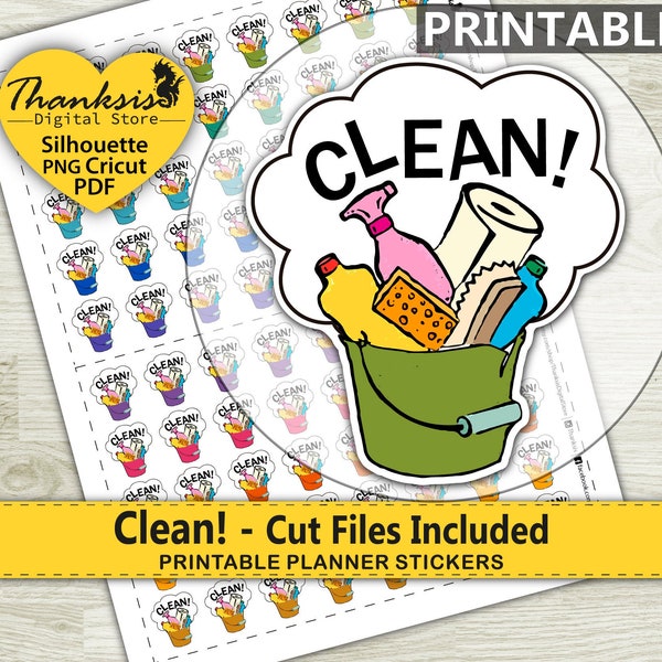 Clean Printable Planner Stickers, Erin Condren Planner Stickers, Clean Printable Stickers - Cut Files