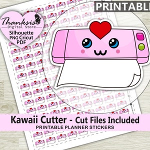 Kawaii Cutter Printable Planner Stickers, Erin Condren Planner Stickers, Kawaii Cutter Printable Stickers - Cut Files