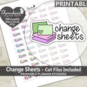 Doodle Change Sheets Printable Planner Stickers, Erin Condren Planner Stickers, Doodle Printable Stickers - Cut Files