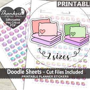 Doodle Sheets Printable Planner Stickers, Erin Condren Planner Stickers, Doodle Printable Stickers - Cut Files