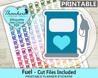 Fuel Printable Planner Stickers, Erin Condren Planner Stickers, Fuel Printable Stickers - Cut Files