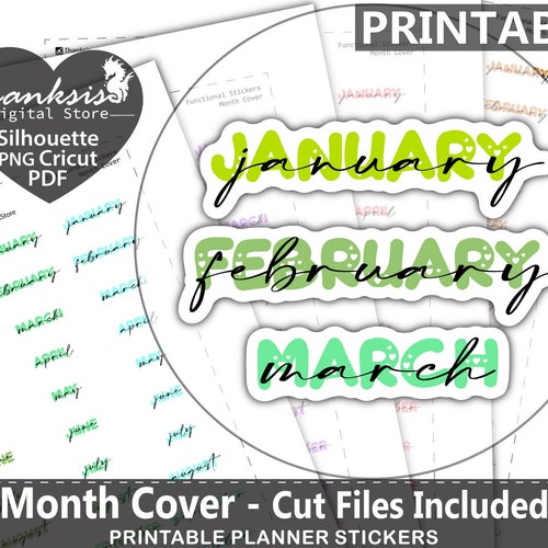 Date Cover Printable Planner Stickers Erin Condren Planner Etsy